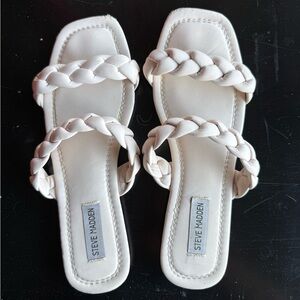 Steve Madden Cream Braided Sandals